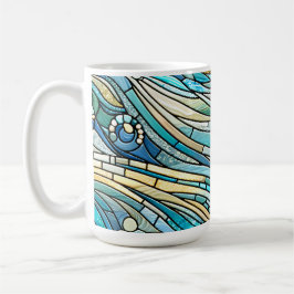 Sea of Waves Teal Mosaic Fine Art Kaffeetasse