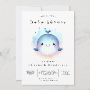 Sea Online Whale Baby Dusche Einladung