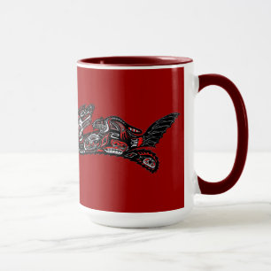 SEA OTTER & BABY (Haida Styled) Mug Cadeau d'Art