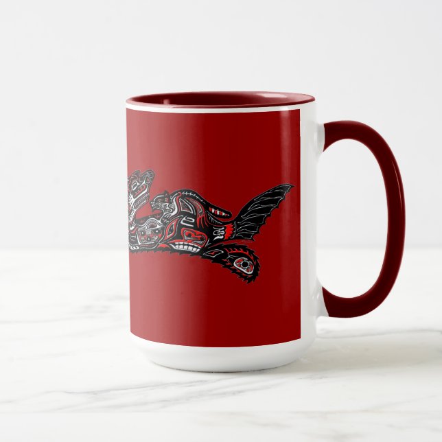 SEA OTTER & BABY (Haida Styled) Tasse (Rechts)