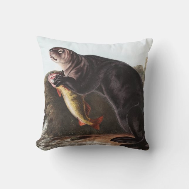 Sea Otter (Enhydra marina) Illustration Kissen (Vorderseite)
