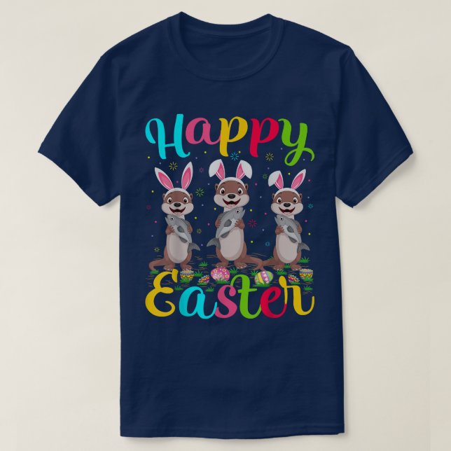 Sea Otter Lover Osterei Bunny Sea Otter Happy E T-Shirt (Design vorne)