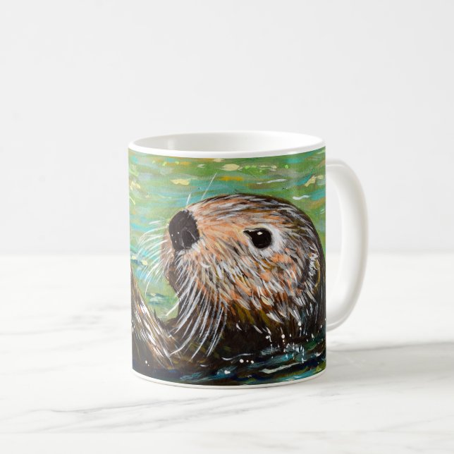 Sea Otter Painting Kaffeetasse (VorderseiteRechts)