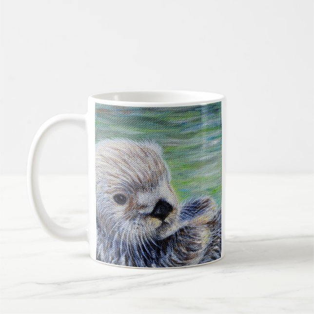 Sea Otter Painting Kaffeetasse (Links)