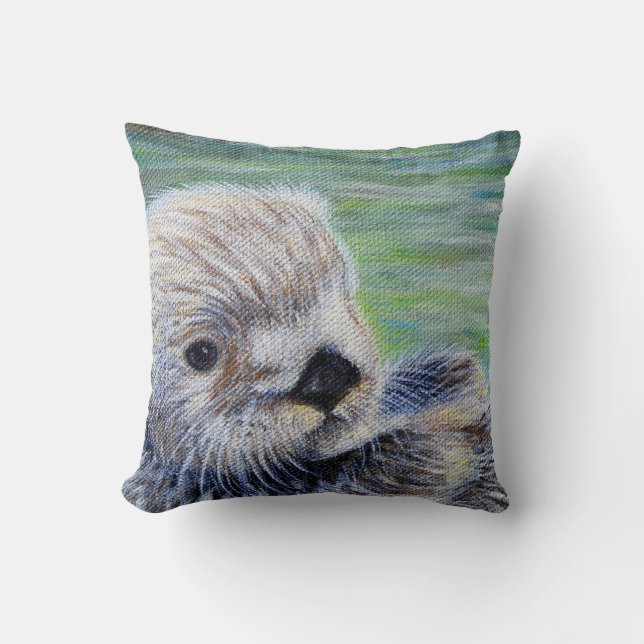 Sea Otter Painting Kissen (Vorderseite)