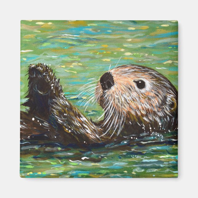 Sea Otter Painting Magnet (Vorne)