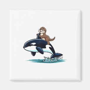 Sea Otter Reiten Orca Kostüm Seeparadies Leventina Magnet