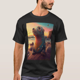 Sea Otter Retro Sunset Niedlich Otter T-Shirt