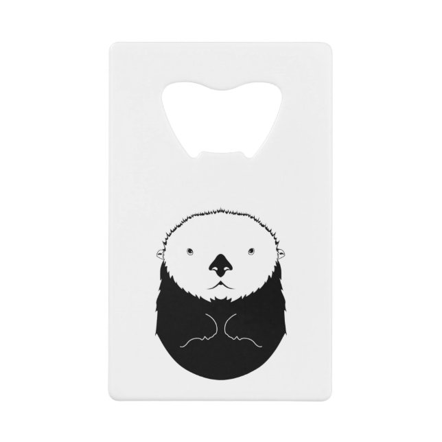 Sea Otter Silhouette Geldbeutel Flaschenöffner (Vorderseite)
