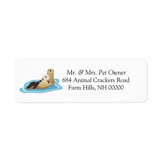 Sea Otter Theme Rücksendeadressen-Aufkleber Sticke (Vorne)
