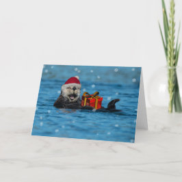 Sea Otter Weihnachtskarte Karte