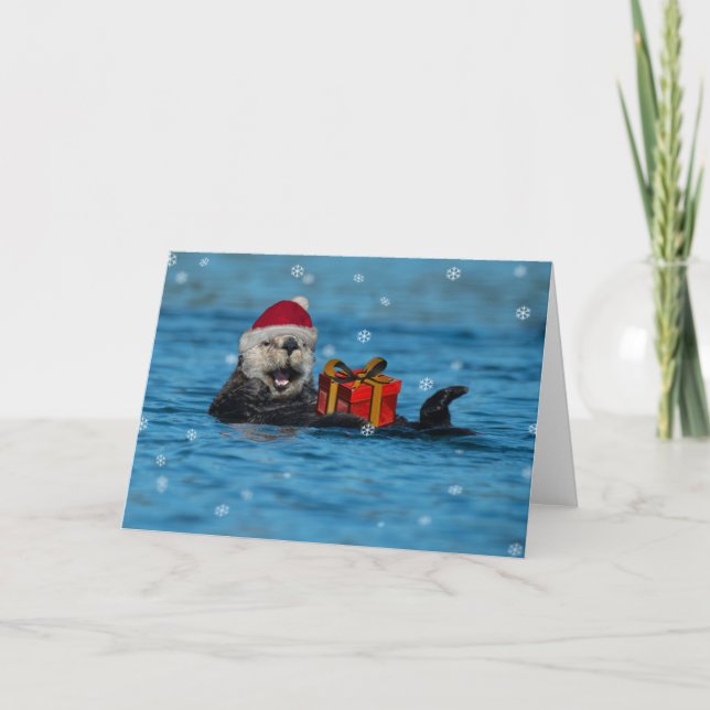 Sea Otter Weihnachtskarte Karte (Vorderseite)