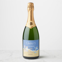 Sea Otters Beach Wedding Sparkling Weinflaschen La