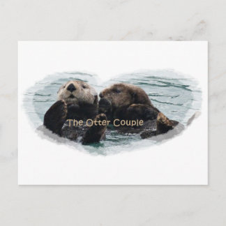 Sea Otters im Herzen Postkarte