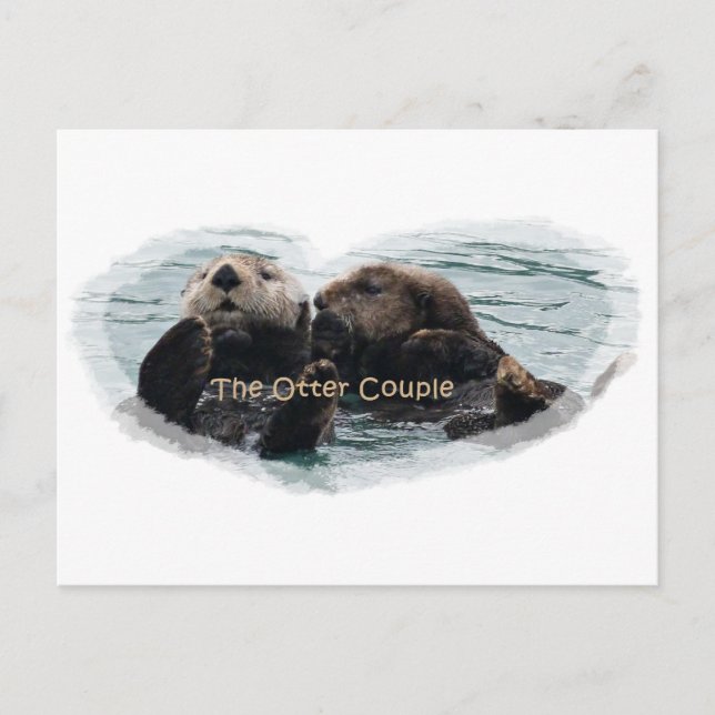 Sea Otters im Herzen Postkarte (Vorderseite)