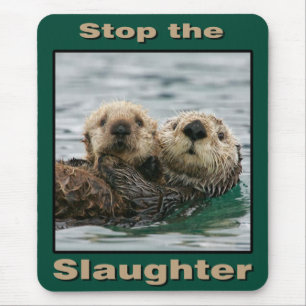 Sea Otters - Stoppt das Schlachten Mousepad