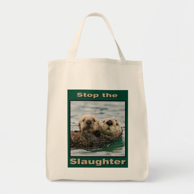 Sea Otters - Stoppt das Schlachten Tragetasche (Vorne)