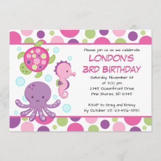 Sea Pink Girl Einladung zum Geburtstag