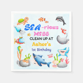 Sea-riously Fun Ocean Protector Educational Party  Serviette