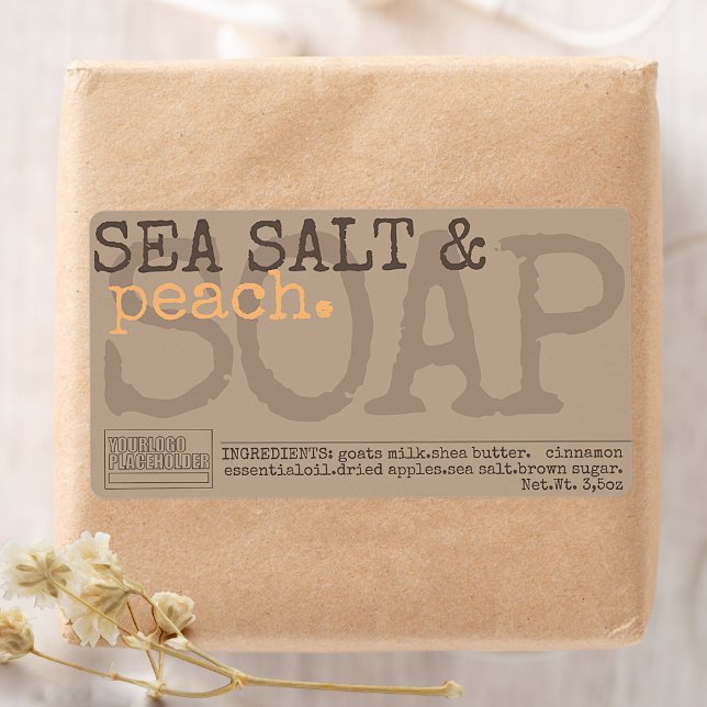 Sea Salt Peach Soap Chic Handmade Rustic Stickers (Von Creator hochgeladen)