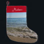 Sea & Sand Beach Waves Personalisierter Name Kleiner Weihnachtsstrumpf<br><div class="desc">Ein schönes Foto von Meer und Sand mit abstürzenden Strandwellen. Ein ideales Design für jeden,  der Landschaft landschaftliche Fotografie Liebe. Ideal zum Geburtstag,  Wohngestaltung oder Geschenk für jeden anderen besondere Anlass.</div>