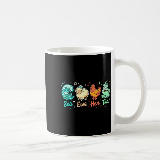 Sea Saying Ewe Quote Tea Hen Journey Kaffeetasse (Rechts)