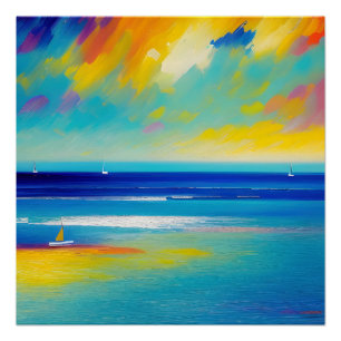 Sea Scape 10 "Auf dem Sand stecken". Poster