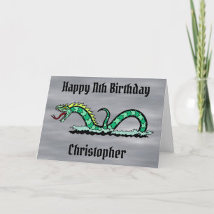 Sea Serpent Birthday Card Karte