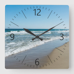 Sea shore quadratische wanduhr