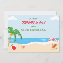 Sea Side Christmas in July Custom Name Log & Text Einladung