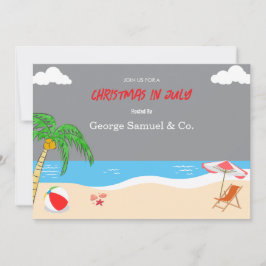 Sea Side Christmas in July Custom Name Log & Text Einladung