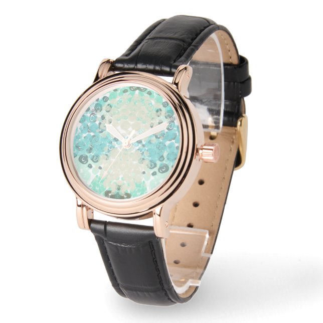 Sea Spots Ladys Black Band Watch Armbanduhr (Winkel)