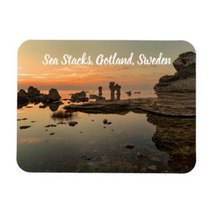 Sea Stacks Gotland Schweden stilisiert Magnet
