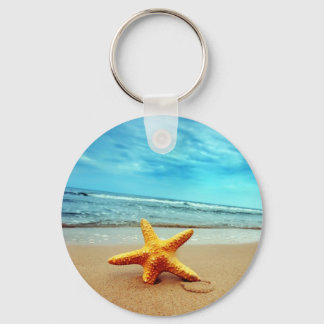 Sea Star am Strand, Blue Sky, Ozean Schlüsselanhänger