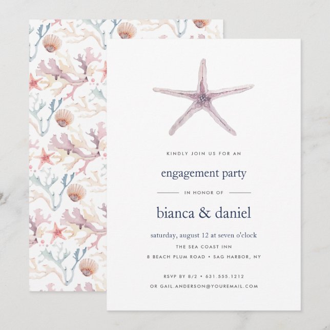 Sea Star | Invitation de la partie d'engagement (Devant / Derrière)