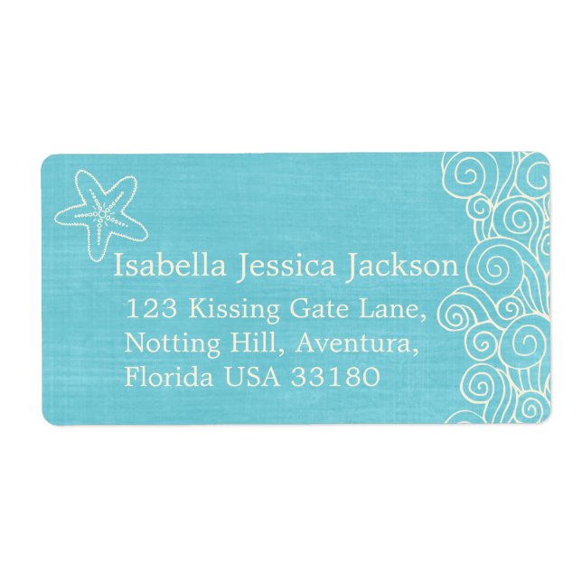 Sea Star & Wirbel Blue Hochzeitstitel (Vorne)