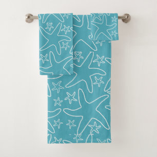 Sea Stars Motif Patiné Blue Grey