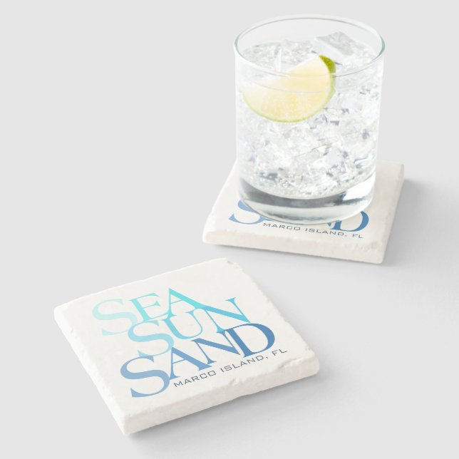 Sea Sun Sand Untersetzer (Seitenansicht)