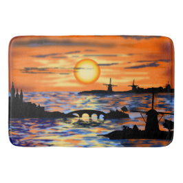 Sea Sunrise Bath Mat Niederlande Landschaft Badematte