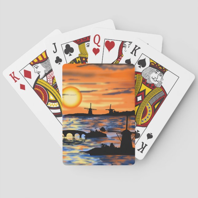 Sea Sunrise Cartes de jeu Pays-Bas Paysage (dos)