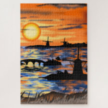 Sea Sunrise Puzzle Niederlande Landschaft