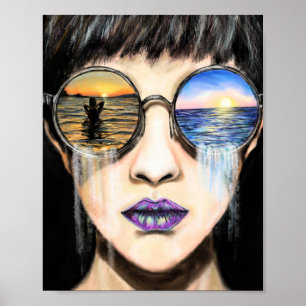 Sea Sunrise und Sunset Emotion Poster - Malerei