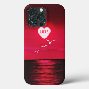 Sea Sunset Heart Sun iPhone Case Liebe Text