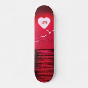 Sea Sunset Liebe Skateboard Romantisches Schwarzes