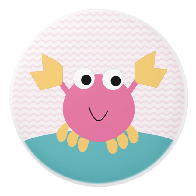 Sea Sweeties Crab Kinderzimmer Drawer Pull Knoblau Keramikknauf (Vorderseite)