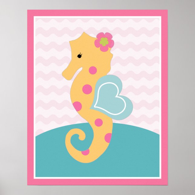 Sea Sweeties Girl Meereswelt Rosa Seepferd Poster (Vorne)