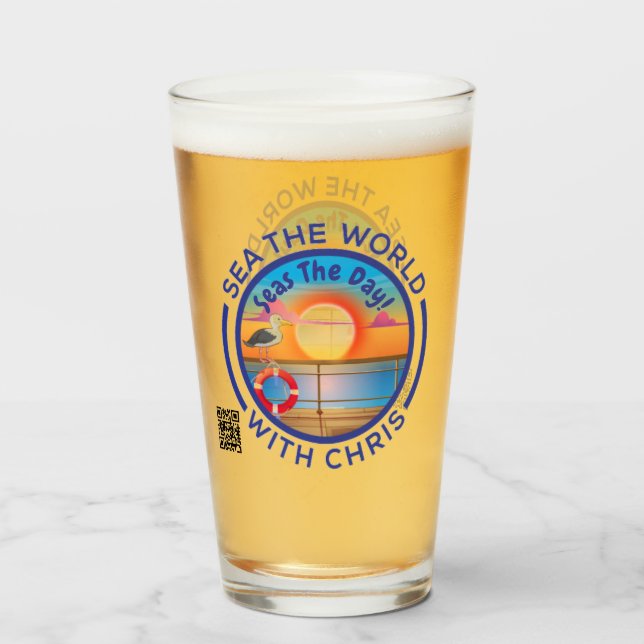 Sea the World mit Chris Beer Glass Glas (Vorne (Gefüllt))