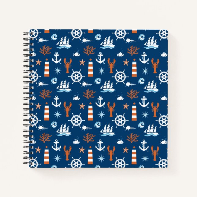 Sea Theme Muster 1 Notizbuch (Vorderseite)