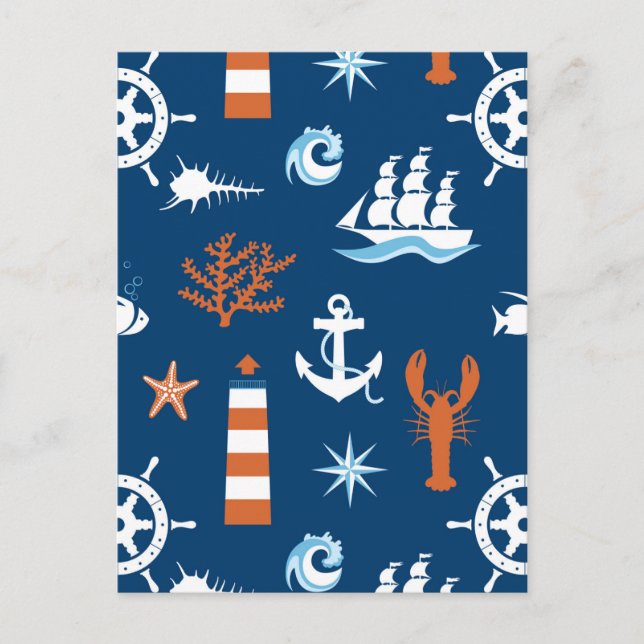 Sea Theme Muster 1 Postkarte (Vorderseite)