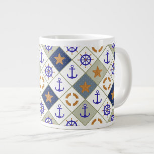 Sea Theme Muster 2 Jumbo-Tasse